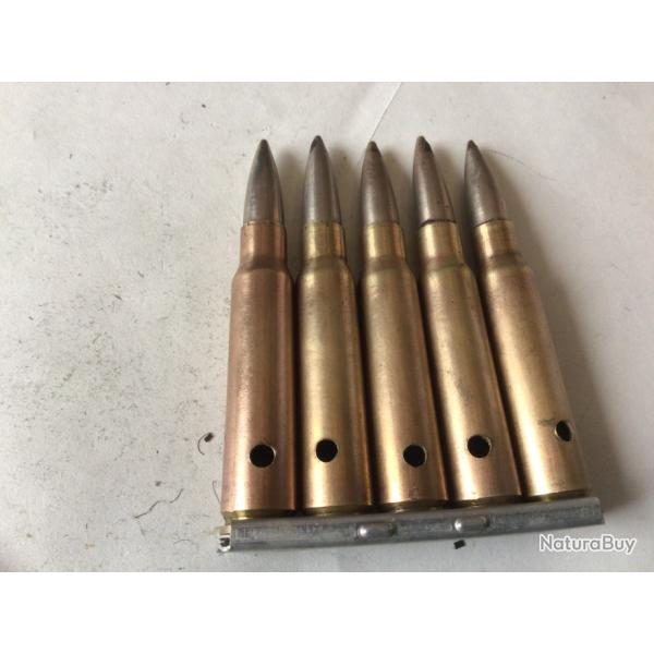 VENDU PAR LE-CUIRASSIER LOT N 14 CLIP DE 5 BALLES DE CALIBRE 7,5 MAS