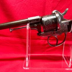 Magnifique et très rare révolver Lefaucheux de luxe en 9 mm