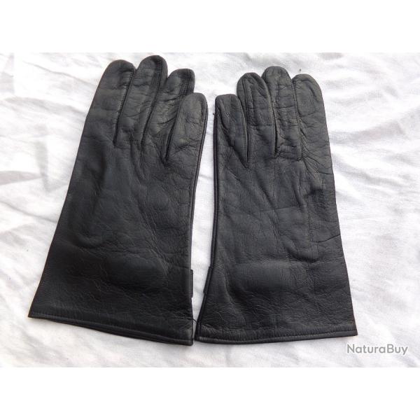 paire de gants militaires en cuir noir taille 8,5