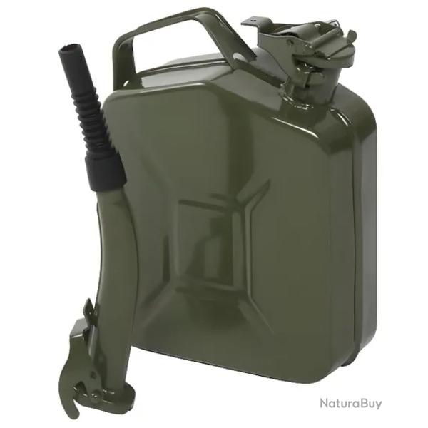 Jerrican Mtallique 5L avec Bec Verseur Stockage Transport de Liquides Vert Arme, 34x25.5x14,5cm