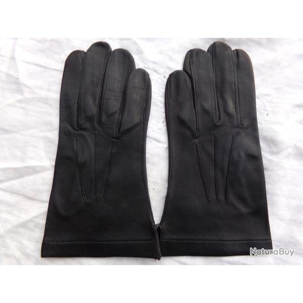 belle paire de gants militaires en cuir noir taille 8,5