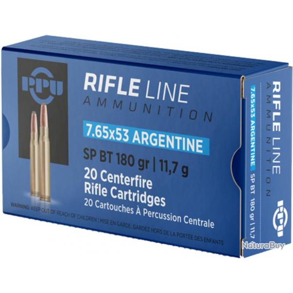 Munitions PRVI PPU 7,65x53 ARGENTIN SP BT 180gr x20 - balles demi-blindes