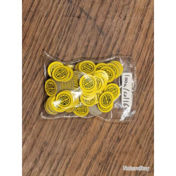 100 Cartons jaune de fermeture n9, cal 16 ,