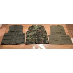 Lot de 3 Gilets de chasse cartouchières gibecières