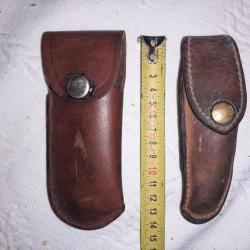 2 Etuis cuir pour couteau pliant