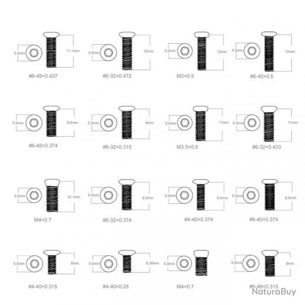 Pack de Vis pour Viseurs & Lunettes Vector Optics