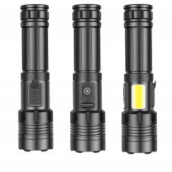 Torche Bright 2000 lumens 3 niveaux d'intensité, en alliage d'alu