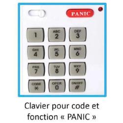 Alarme clavier No panic sirène 90dB 4 modes 13.5x10.5x3.7 cm