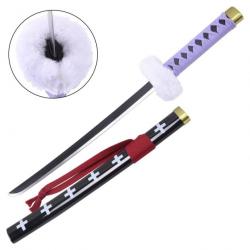 MINI KATANA DECO LAME ACIER MOTIF ONE PIECE VIOLET