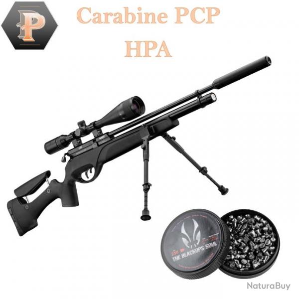 Carabine Gamo HPA IGT 19.9 joules 4.5 mm + lunette 3-9 x 40 WR + bipied + plombs