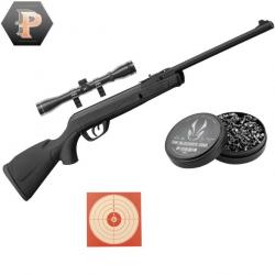 Carabine GAMO Delta Black synthétique - 4.5mm - 7,5J + plombs + lunette + cibles