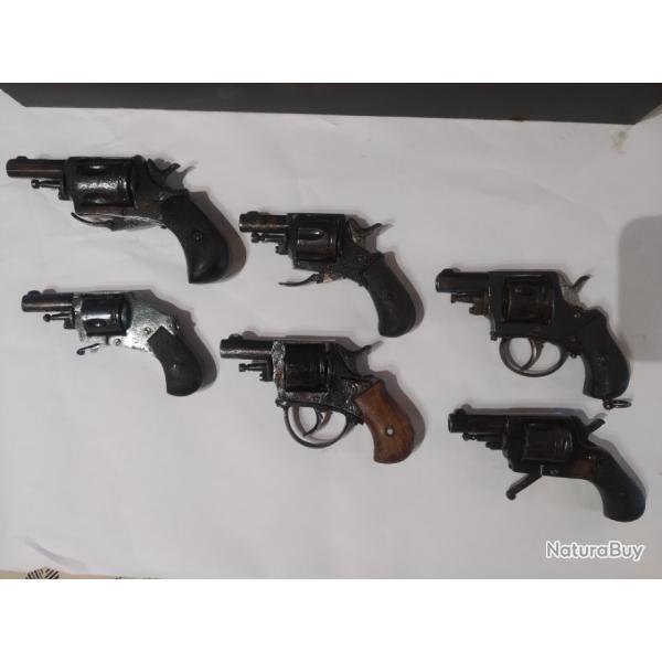 Lot de 6 revolvers "bulldog" "Velodog"