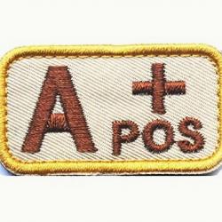 Patch Groupe sanguin A+ Jaune velcro - Livraison gratuite