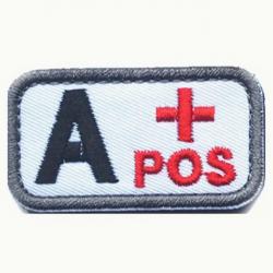 Patch Groupe sanguin A+ Blanc velcro - Livraison gratuite