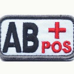 Patch Groupe sanguin AB+ Blanc velcro - Livraison gratuite