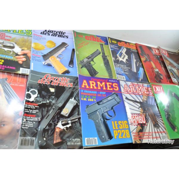 Lot revues AMI l'amateur d'armes gazette des armes cible DWJ Nambu MP44 FRF2 Tanfoglio Reichrevolver