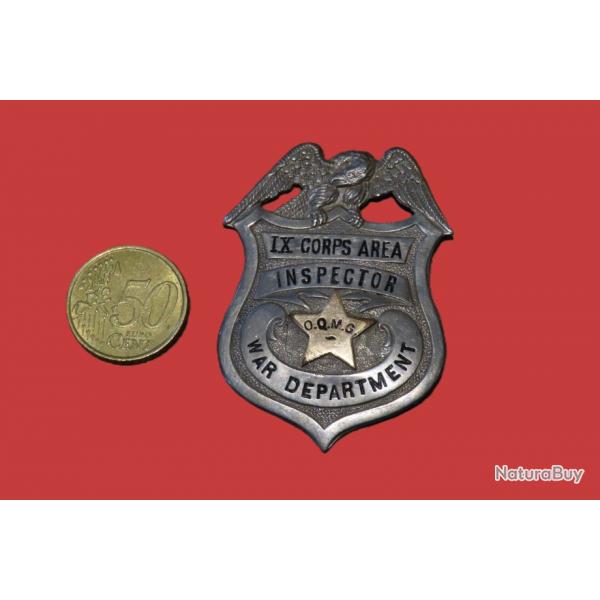 insigne d'inspecteur WAR DEPARTMENT U.S. WWII