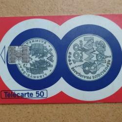 TELECARTE 50 ANS DU 8 MAI 1945 PIECE DE 100 FRANC MAI 45--- MAI 95 carte n2