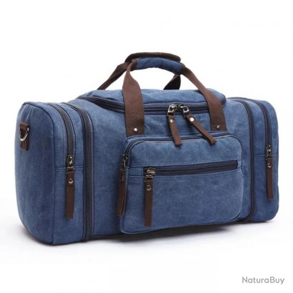 Sac de Voyage Grande Capacit Sac de Sport 40l avec Bandoulire Multiples Poches Bleu