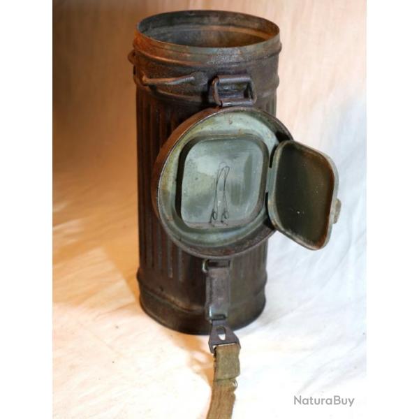 Boitier MAG masque  gaz allemand GAS MASK CANISTER NORMANDIE 1944 SLO22BMG005