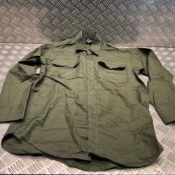 chemise tactique manches longues ripstop long sleeve mil-tec vert olive taille s