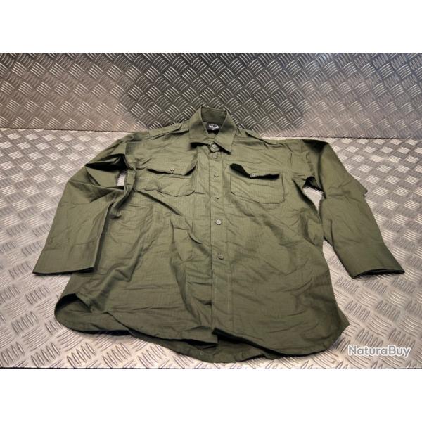 chemise tactique manches longues ripstop long sleeve mil-tec vert olive taille s