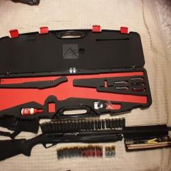 Fusil ASELKON 3.5" Super Magnum Extra Black Cal 12/89 76cm avec accessoires mais sans munition.