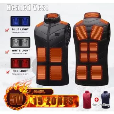 Gilet Chauffant Unisexe Avec Pile - Taille XS - Noir - Heated Apparel