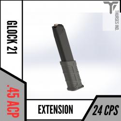 Extension chargeur glock 21 41  .45 acp talon rallonge 24 coups THURSES INDUSTRIES