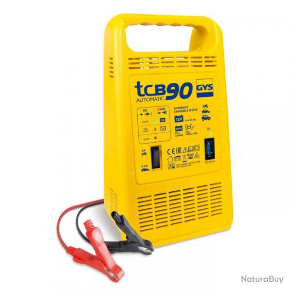 Chargeur de batteries Gys TCB 90 AUTOMATIC 12V avec testeur de batterie charge automatique sans surv