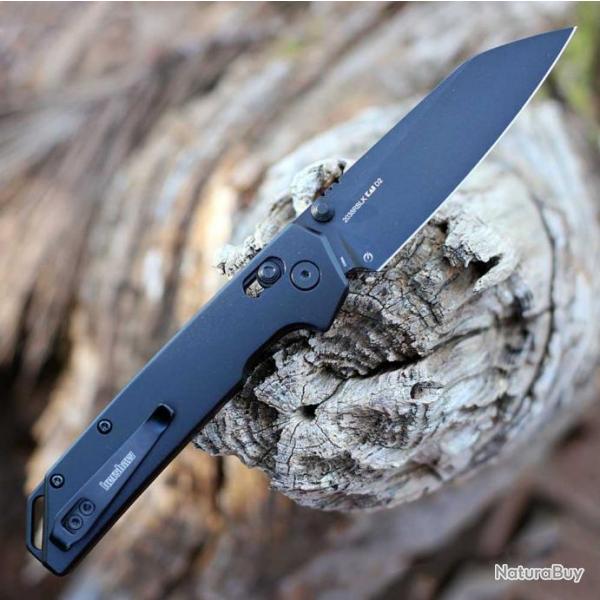 Couteau Pliant Kershaw Iridium Black Lame Reverse Tanto Acier D2 Manche Alu Duralock KVT KS2038RBLK