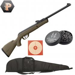 Carabine GAMO Delta Kaki synthétique - 4.5mm - 7,5J + plombs + cibles + fourreau