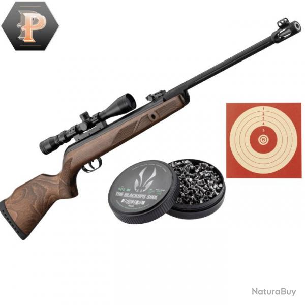 Carabine GAMO Hunter 440 AS + lunette 3-9 x 40 WR + plombs + cibles