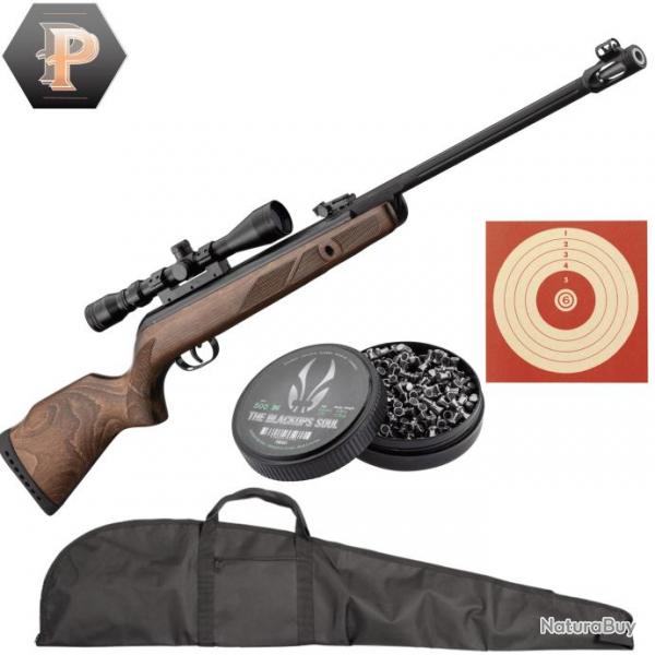 Carabine GAMO Hunter 440 AS + lunette 3-9 x 40 WR + plombs + cibles + fourreau