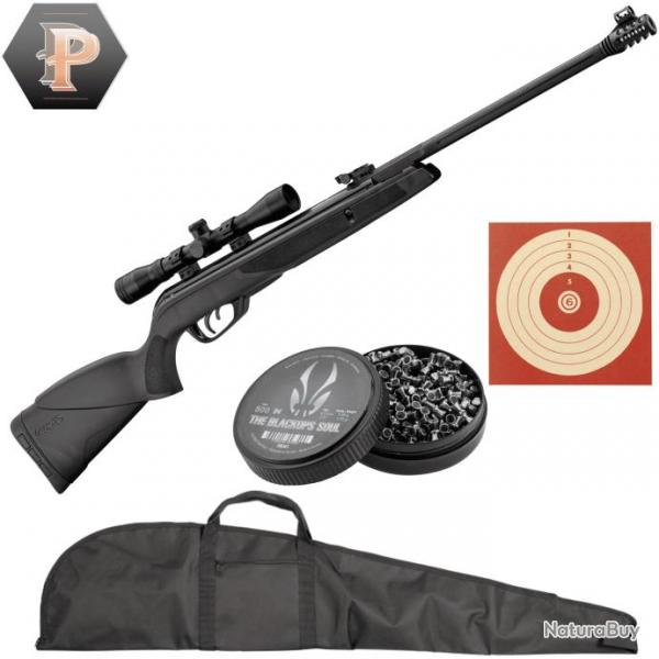 Carabine GAMO Black Bear + 4x32 WR. Cal 4,5 mm + plombs + cibles + fourreau