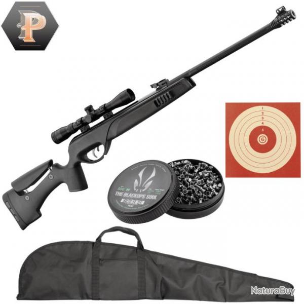 Carabine GAMO Tactical Storm + 4x32 WR. Cal 4,5 mm + plombs + cibles + fourreau