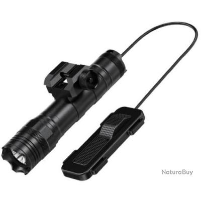 Lampe Tactique Darkfang 1250 Lumens – Rechargeable, Rail Picatinny, Interrupteur Pression, IPX67, 240 M