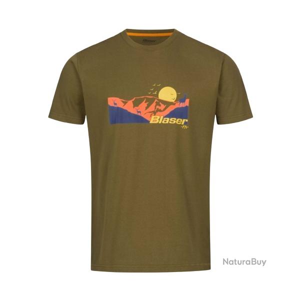 TEE SHIRT BLASER ALLGAU MOUNTAIN OLIVE