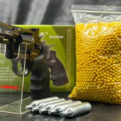 Pack Prêt A Tirer REVOLVER "DAN WESSON 2.5'' - Noir - Cal 6mm - CO2