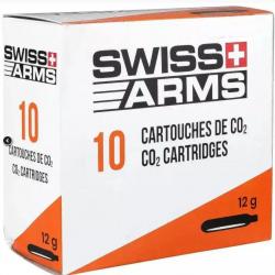 Lot de 10 Cartouches CO2 12g Swiss Arms