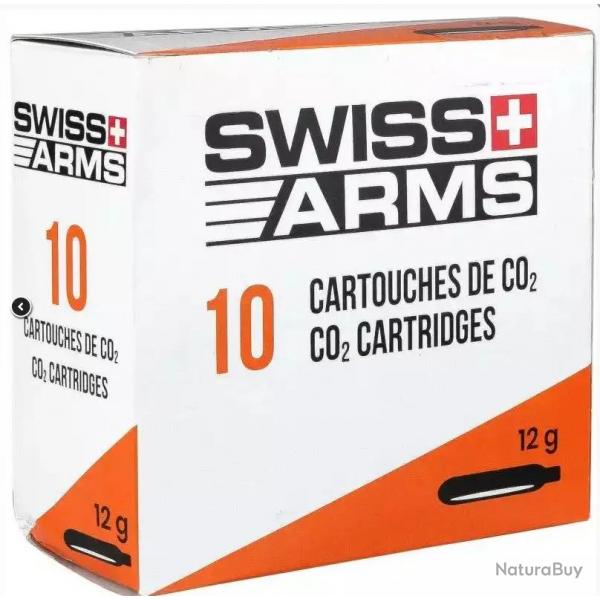 Lot de 10 Cartouches CO2 12g Swiss Arms