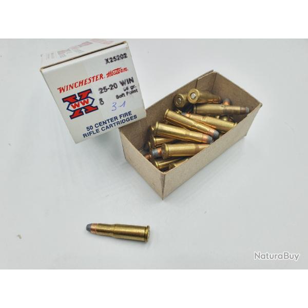 OCCASION - LOT DE 39 MUNITIONS WINCHESTER 25-20 WIN - 86GR - SP