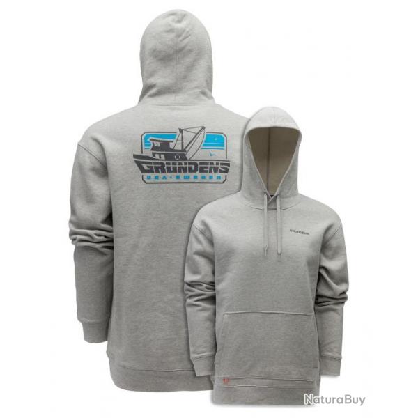 SWEAT DISPLACEMENT HOODIE COMMERCIAL BOAT AHTLETIC HEATHER - L