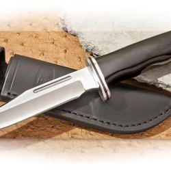 Couteau de Chasse Buck 117 Brahma Black Phenolic - Lame 420HC Satinée, Étui Cuir & Kydex