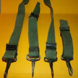 LOT DE 4 ATTACHES  POUR BRELAGE EN TISSU DE L'ARMEE AMERICAINE POUR REPARATION  , ETAT VOIR PHOTOS.