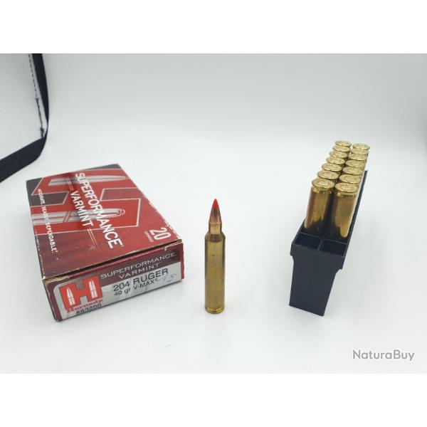 OCCASION - 15 MUNITIONS HORNADY SUPERFORMANCE 204 RUGER 40GR - V-MAX