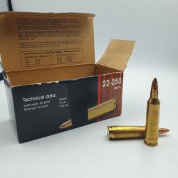 OCCASION - 55 MUNITIONS NORMA  CAL.22-250 REM - 55GR - FULL JACKET