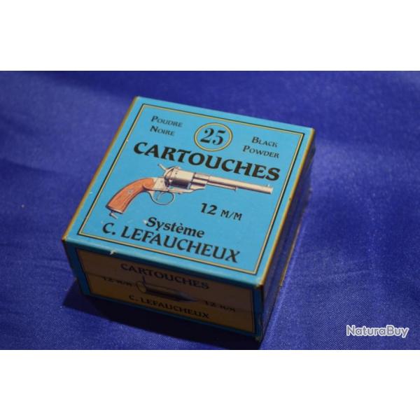 UNE CARTOUCHE MUNITION CALIBRE 12MM A BROCHE POUR REVOLVER TYPE LEFAUCHEUX 12MM Neuf  Categorie D