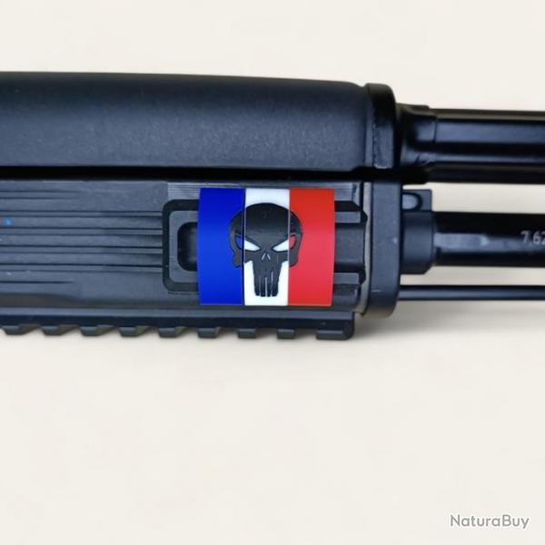 Clips Couvre-Rail Picatinny style Punisher FRANCE Bleu Blanc Rouge Noir