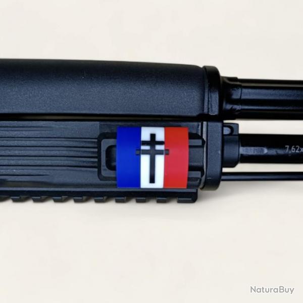 Clips Couvre-Rail Picatinny croix de lorraine FRANCE Bleu Blanc Rouge Noir Drapeau